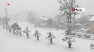 Düzce Yeni Yıla Karla Uyandı