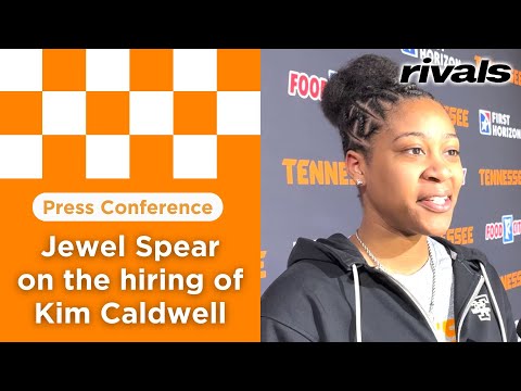 Lady Vols guard Jewel Spear reacts to the hiring of Kim Caldwell