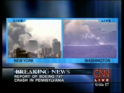 CNN 9/11 LIVE TV Coverage 10:45  A.M - 11:00 A.M