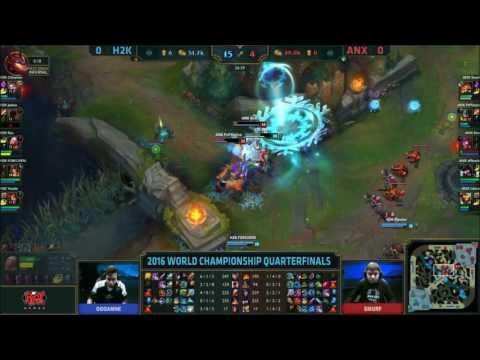 H2K vs ANX 2016 WORLD CHAMPIONSHIP QUARTERFINALS H2K Ryu Vladimir  Quadra Kill