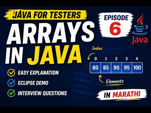 Arrays In Java Explained In Marathi Java For Testers Java Tutorial Episode 6