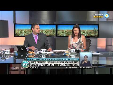 Visión 7: Incidentes y destrozos en celebración de hinchas de Boca (3 de 3)