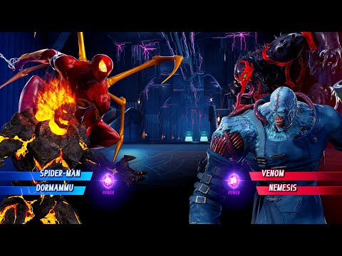 Spiderman & Dormammu vs Venom & Nemesis (Very Hard) - Marvel vs Capcom | 4K UHD Gameplay