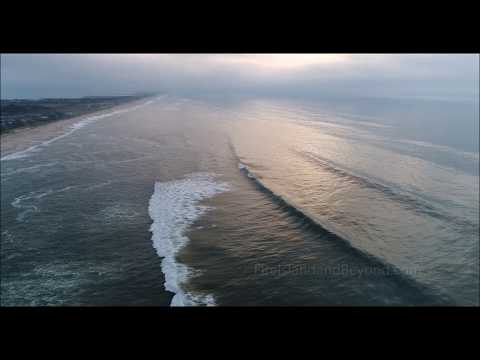 Drone footage of solid swell at Fire Island