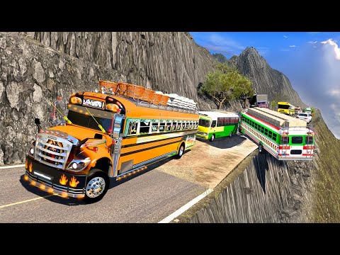 Puedes conducir este autobús de Guatemala sin volcarte Por Carreteras Mas Extremas ATS Mods