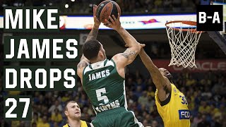Mike James 27 POINTS PLUS THE GAME WINNER | Maccabi - Panathinaikos 75-76 | 22.03.2018