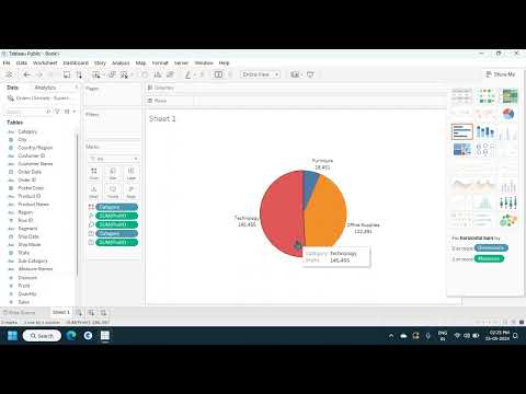 Created Pie Chart In Tableau..!..