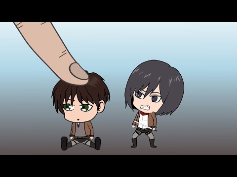 Anime Chibi AOT VS Finger, Eren, MIkasa, Armin, Annie, Attack On Titan