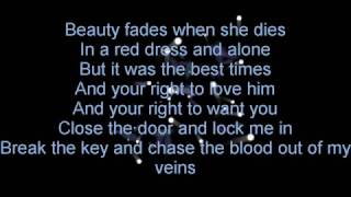 Evans Blue - In a Red Dress and Alone (Lyrics)
