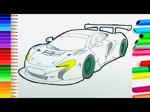Racing Car Coloring Page.How To Coloring Racing Car. Download, Print and Coloring with Me.