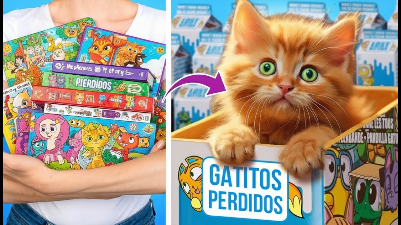 ¡DESAFÍO DE GATITOS PERDIDOS! ¿Quién se esconde dentro de la caja de gatitos? ¡Gran unboxing!