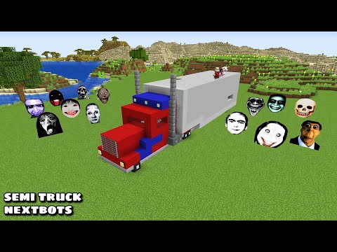 SURVIVAL SEMI TRUCK WITH 100 NEXTBOTS in Minecraft - Gameplay - Coffin Meme
