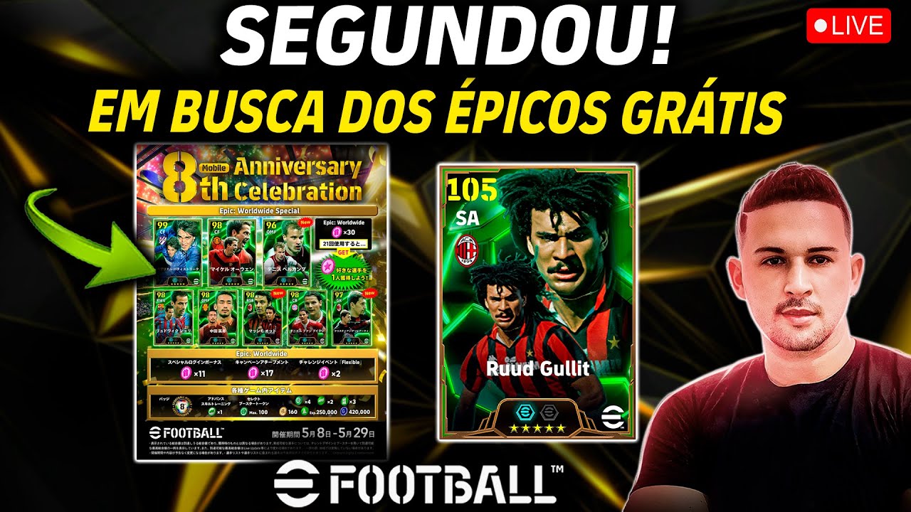 SEGUNDOU! EM BUSCA DOS ÉPICOS GRÁTIS NO EFOOTBALL 2025 MOBILE