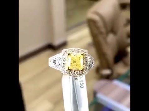 FD-SOLD-098 - 1.86 Ct. GIA Certified Natural Fancy Yellow Cushion Cut Diamond Engagement Ring