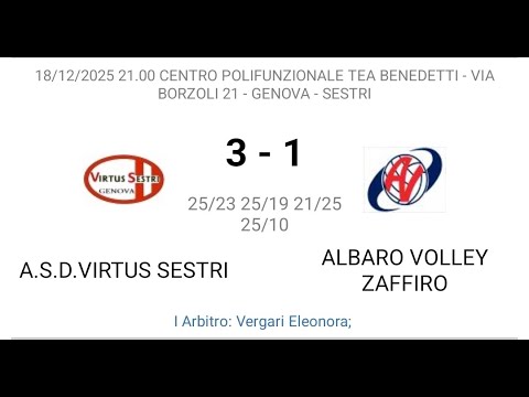 Seconda Divisione 2025/26 : Virtus Sestri Volley vs Albaro Volley Zaffiro
