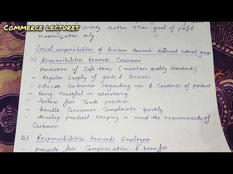 social responsibility and its kinds business organisation and management b com bba mcom mba