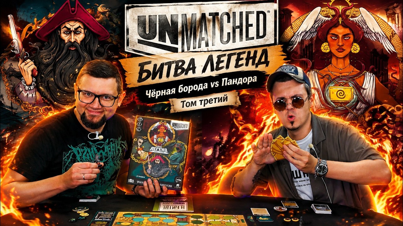 UNMATCHED: БИТВА ЛЕГЕНД Т.3: Черная борода vs Пандора 🤜🤛 играем в настольную игру