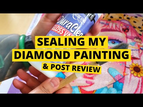 How to Seal A Diamond Painting With Gloss Varnish & Post Review | Mary's Diamonds Harajuku Girl