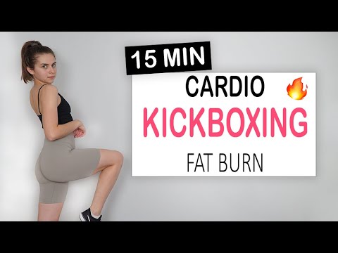 15  MIN CARDIO KICKBOXING WORKOUT- Fast Fat Burn, Workout At Home