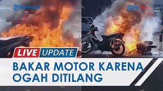 Ditilang Polisi karena Tak Pakai Helm, Pria di Kuningan Malah Bakar Motor di Depan Pos