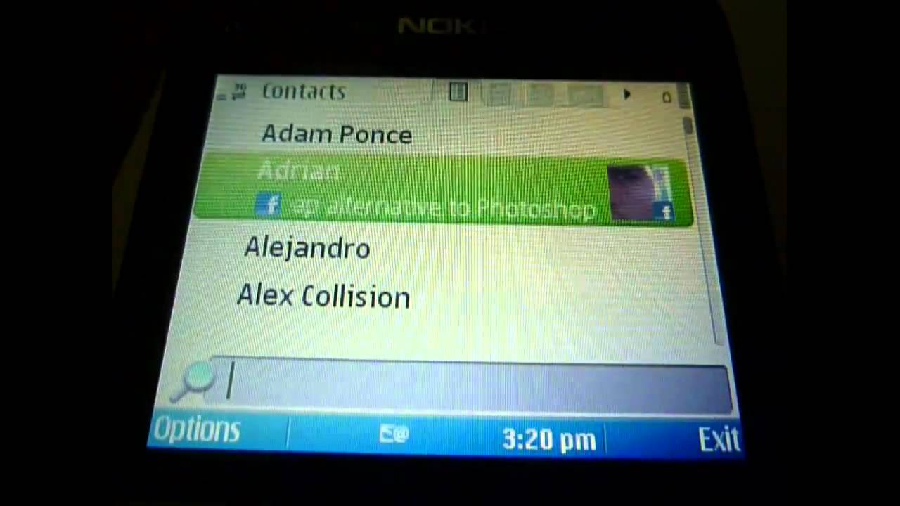 Nokia E5 Facebook Application