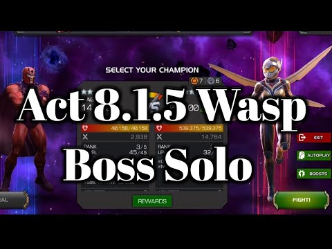 Mcoc Act 8.1.5 Wasp Boss Solo | Mcoc Act 8.1.5 Easy Boss | Mcoc Act 8.1.5  | Mcoc Ishvalangaming |