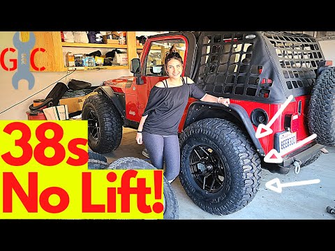 38s with NO LIFT Jeep Wrangler TJ | DO They FIT?!