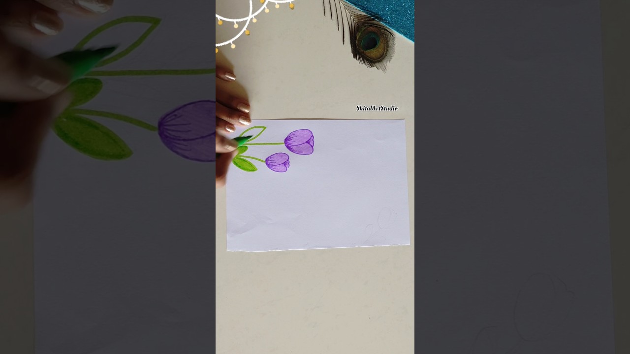 😍Don't Miss🥰 Beautiful Flower Border Design for School Project😍✨ Project Work Design #viral #shorts