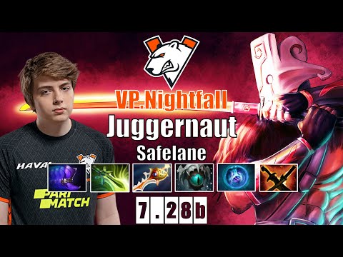 Juggernaut Safelane | VP.Nightfall | THIS CARRY HERO IS TOO IMBA | 7.28b Gameplay Highlights