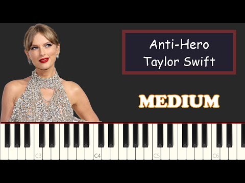 Taylor Swift - Anti-Hero (Midnight) - Piano Tutorial [MEDIUM]