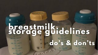 BREASTMILK STORAGE GUIDELINES| DO