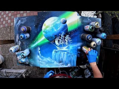 Edge of the world - SPRAY PAINT ART by Skech Video