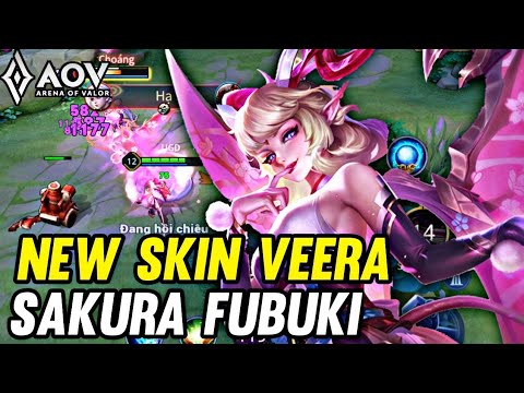 AoV : NEW SKIN VEERA SAKURA FUBUKI GAMEPLAY - ARENA OF VALOR