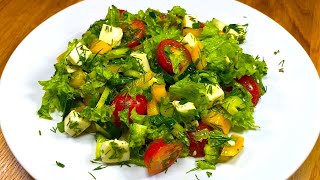 Very tasty and healthy salad with mozzarella! 🥗 You will be slim and beautiful!