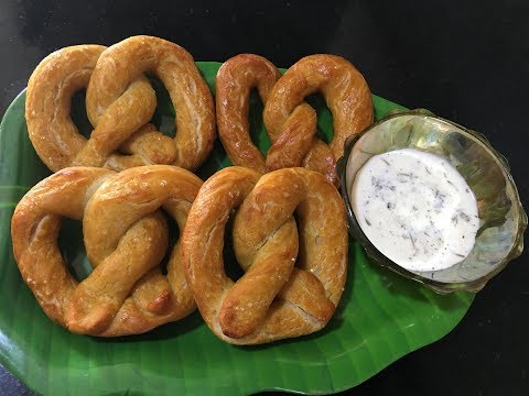 Homemade Buttery Soft Pretzels recipe | Easy Eggless Pretzels