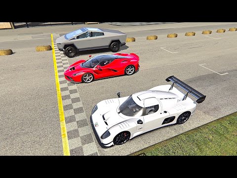 Ultima RS 2020 vs Ferrari LaFerrari vs Tesla Cybertruck - Old Monza