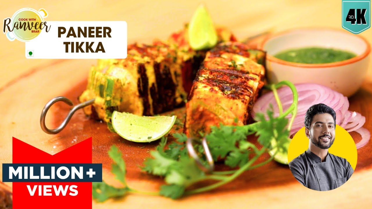 Paneer Tikka recipe | पनीर टिक्का | Paneer Tikka at home No Tandoor | Chef Ranveer