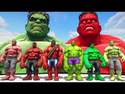 World War Hulk ~ Red vs Green | Team Hulk vs Red Hulk Army - What If