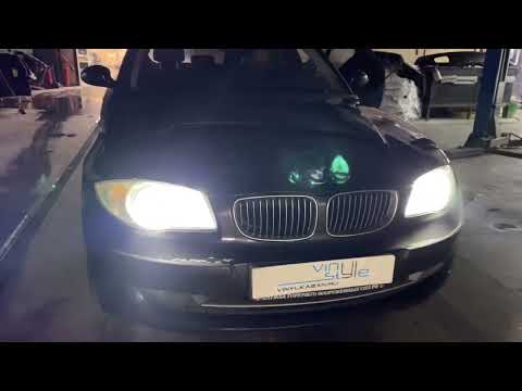 BMW 1, 2008 года - установили bi-led линзы Aozoom A13, перетяжка руля в натуральную кожу