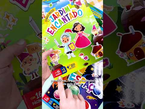 Vídeo do produto Álbum de Atividades com Adesivos Cenário Mágico Animais 8 Folhas