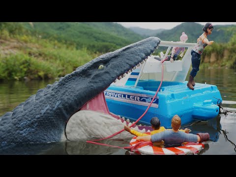 MOSASAURUS CHASE OCEAN Ft SHARK  | JURASSIC WORLD CAMP CRETACEOUS 5 & DOMINION 2022 | BOBOTV