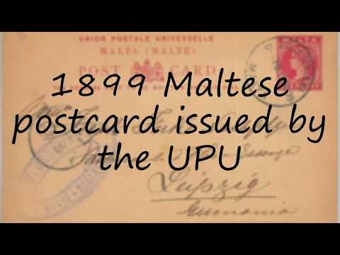 How to pronounce 1899 Maltese postcard issued by the UPU in English?