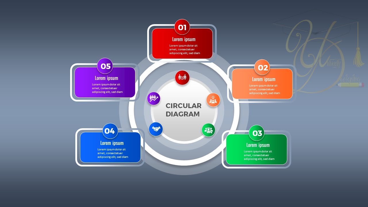 design circular infographic presentation slide in PowerPoint  tutorial no 103