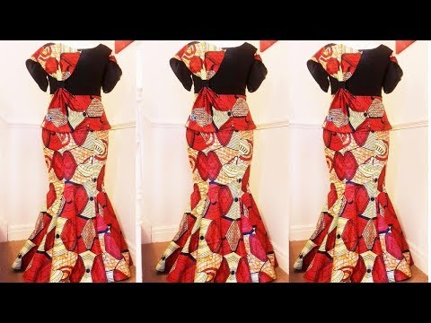 How to cut and sew a six pieces skirt (with tail, zipper and elastic band) | Easiest method