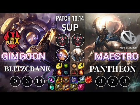 FPX GimGoon Blitzcrank vs VG Maestro Pantheon Sup - KR Patch 10.14