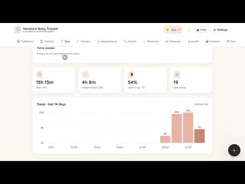 How to use the Newborn Baby Tracker: feeds, sleep, diapers, vaccines, growth