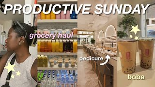 PRODUCTIVE SUNDAY VLOG: extremely productive + healthy grocery haul + meal prepping & planning