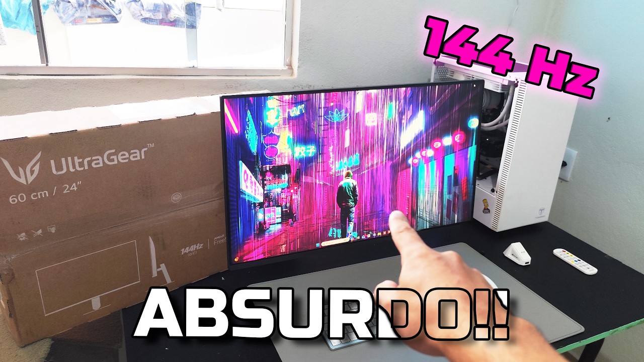 Miniatura da avaliação em vídeo de Monitor LG UltraGear 24G411A-B 24 Polegadas FHD 144Hz
