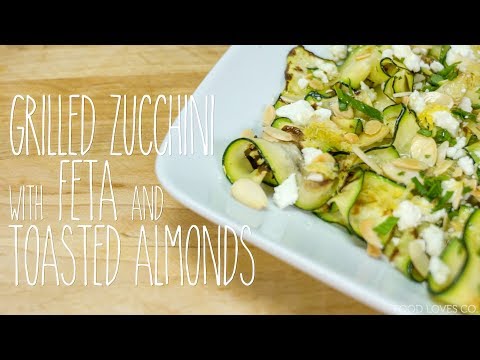 Grilled Zucchini Salad with Feta and Toasted Almonds