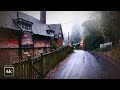 Caught In Heavy Rain English Village In Dark Misty Forest Walk 4K ASMR Ambience